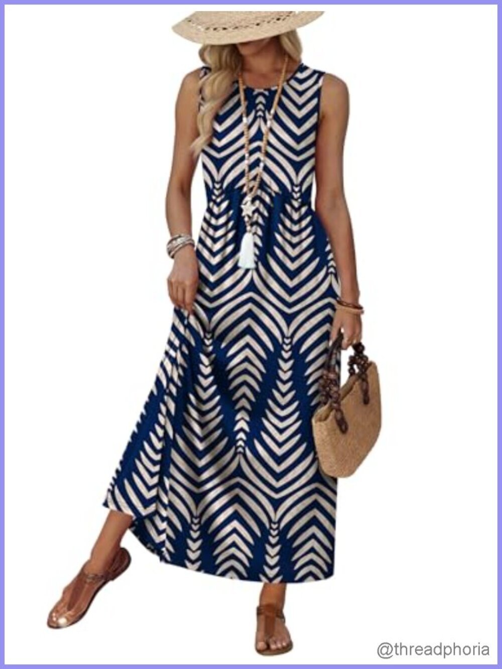 Babydoll Maxi Dress Empire Waist with Pockets Summer Sundress